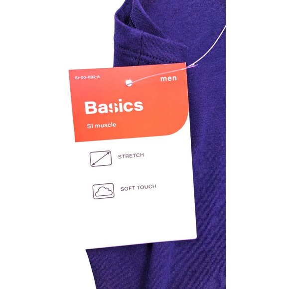 Sports Illustrated Basics SI Muscle T-Shirt Mens XL Purple Stretch Soft Touch - Picture 5 of 6